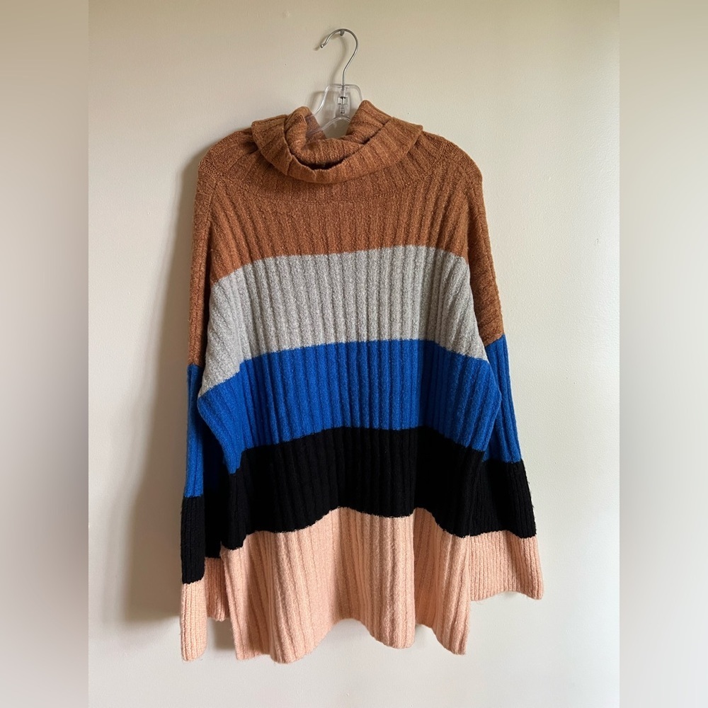 Altar’d State Woman’s Color Block Acrylic Blend Knit Oversized Sweater Size M - Picture 8 of 13